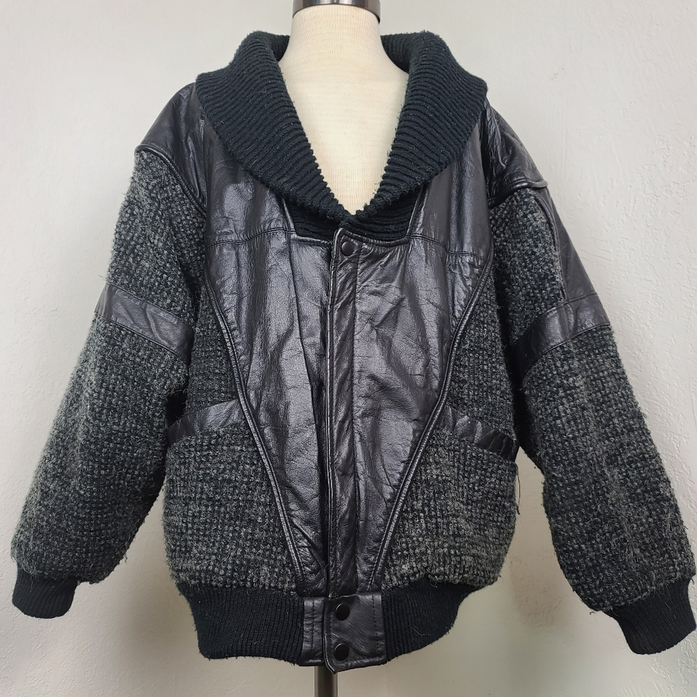 Vintage K. Cosa by Gabrielle Leather Bomber Jacket